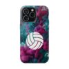 Volleyball Phone Case | Pink Blue Ink Art Sports Cover | Aesthetic Volleyball Player Gift | iPhone Case