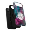 Volleyball Phone Case | Pink Blue Ink Art Sports Cover | Aesthetic Volleyball Player Gift | iPhone Case