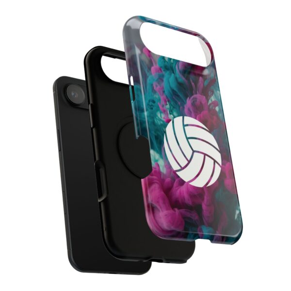 Volleyball Phone Case | Pink Blue Ink Art Sports Cover | Aesthetic Volleyball Player Gift | iPhone Case