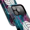Volleyball Phone Case | Pink Blue Ink Art Sports Cover | Aesthetic Volleyball Player Gift | iPhone Case