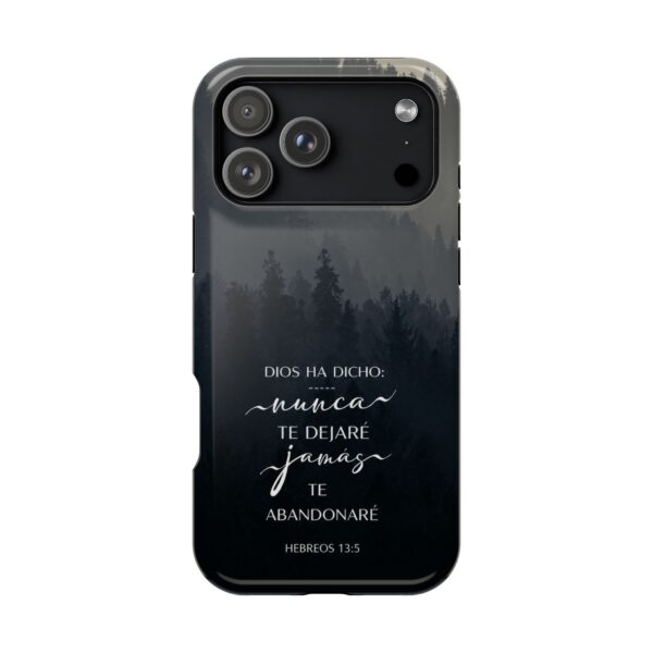 2364216236534902131_2048.jpeg Phone Case — 'Dios Ha Dicho: Nunca Te Dejaré' Christian Forest Protective Case
