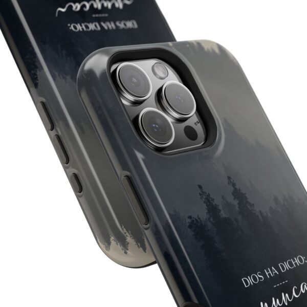 2386486377583075336_2048.jpeg Phone Case — 'Dios Ha Dicho: Nunca Te Dejaré' Christian Forest Protective Case