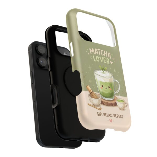Matcha Lover Tough Phone Case – 'Sip. Relax. Repeat.' Cute Green Tea Protective Case