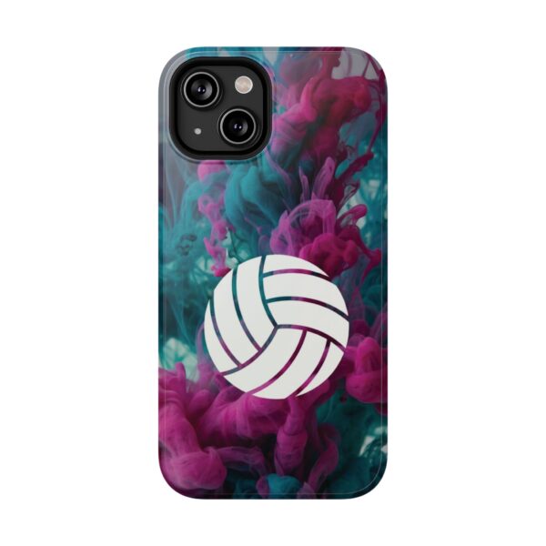 Volleyball Phone Case | Pink Blue Ink Art Sports Cover | Aesthetic Volleyball Player Gift | iPhone Case