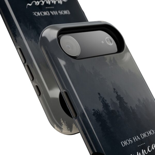 3717785090405780702_2048.jpeg Phone Case — 'Dios Ha Dicho: Nunca Te Dejaré' Christian Forest Protective Case
