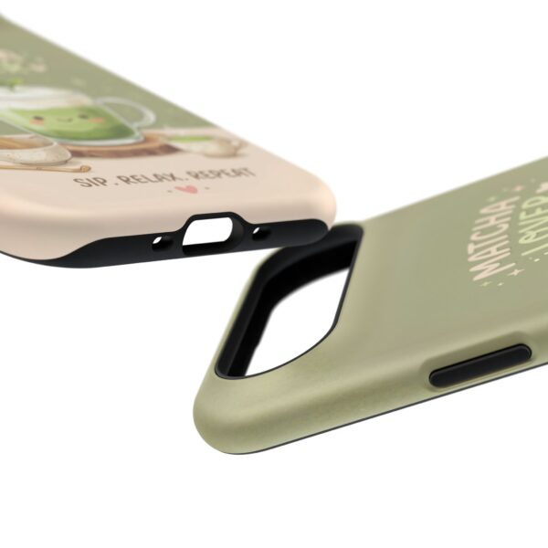 Matcha Lover Tough Phone Case – 'Sip. Relax. Repeat.' Cute Green Tea Protective Case