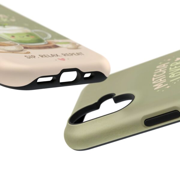 Matcha Lover Tough Phone Case – 'Sip. Relax. Repeat.' Cute Green Tea Protective Case
