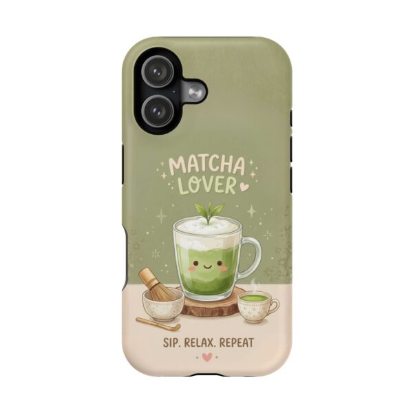 Matcha Lover Tough Phone Case – 'Sip. Relax. Repeat.' Cute Green Tea Protective Case