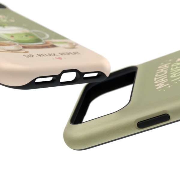 Matcha Lover Tough Phone Case – 'Sip. Relax. Repeat.' Cute Green Tea Protective Case