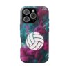 Volleyball Phone Case | Pink Blue Ink Art Sports Cover | Aesthetic Volleyball Player Gift | iPhone Case
