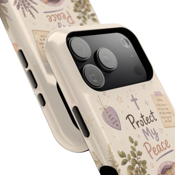 5582918343720899235_2048-1.jpeg Protect My Peace Christian Phone Case | Cozy Faith Cat iPhone Cover | Christian Aesthetic Phone Case | Cute Bible Inspired Gift
