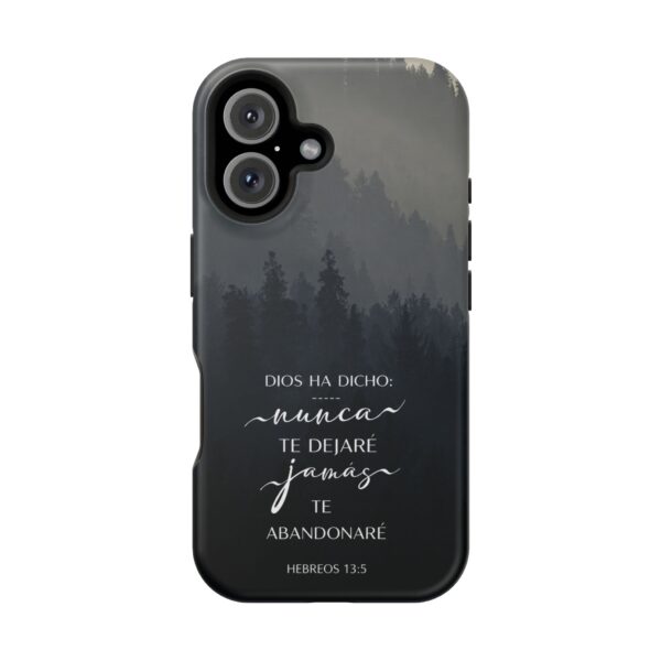 565960206220000168_2048.jpeg Phone Case — 'Dios Ha Dicho: Nunca Te Dejaré' Christian Forest Protective Case