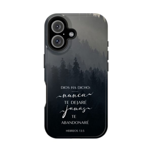 5824623055898261742_2048.jpeg Phone Case — 'Dios Ha Dicho: Nunca Te Dejaré' Christian Forest Protective Case