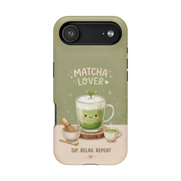Matcha Lover Tough Phone Case – 'Sip. Relax. Repeat.' Cute Green Tea Protective Case