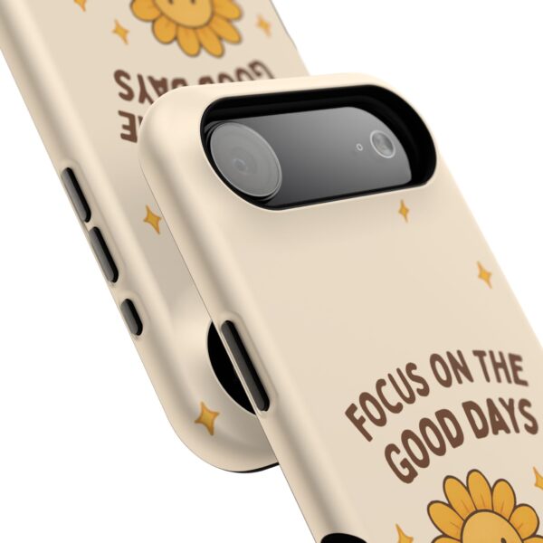 618296331062363639_2048.jpeg Positive Cozy Vibes Tough Phone Case — “Focus on the Good Days” Sunflower Design