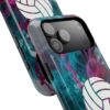 Volleyball Phone Case | Pink Blue Ink Art Sports Cover | Aesthetic Volleyball Player Gift | iPhone Case