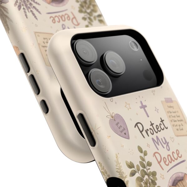 6875507469215020221_2048-1.jpeg Protect My Peace Christian Phone Case | Cozy Faith Cat iPhone Cover | Christian Aesthetic Phone Case | Cute Bible Inspired Gift