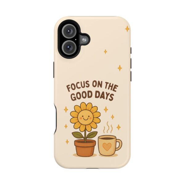 7161195712963991608_2048.jpeg Positive Cozy Vibes Tough Phone Case — “Focus on the Good Days” Sunflower Design