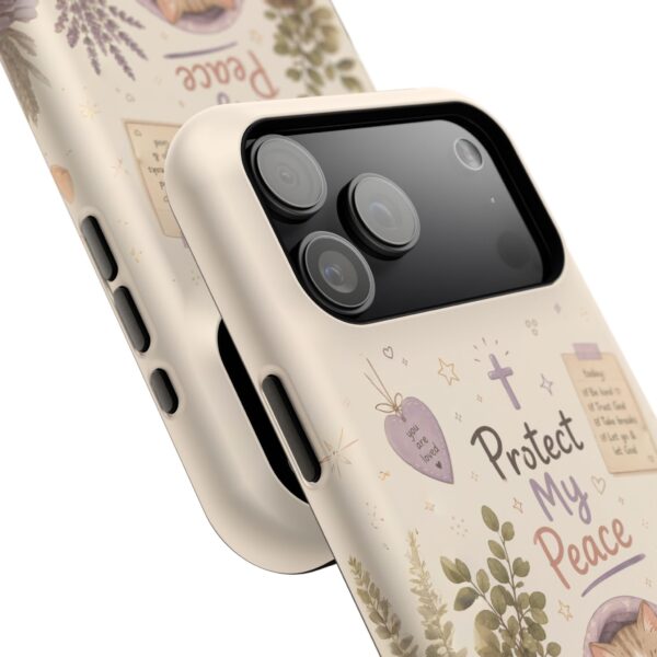 7209141941738748470_2048-1.jpeg Protect My Peace Christian Phone Case | Cozy Faith Cat iPhone Cover | Christian Aesthetic Phone Case | Cute Bible Inspired Gift