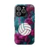 Volleyball Phone Case | Pink Blue Ink Art Sports Cover | Aesthetic Volleyball Player Gift | iPhone Case