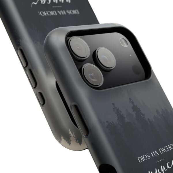 7275063260863640221_2048.jpeg Phone Case — 'Dios Ha Dicho: Nunca Te Dejaré' Christian Forest Protective Case