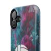 Volleyball Phone Case | Pink Blue Ink Art Sports Cover | Aesthetic Volleyball Player Gift | iPhone Case