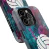 Volleyball Phone Case | Pink Blue Ink Art Sports Cover | Aesthetic Volleyball Player Gift | iPhone Case