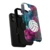 Volleyball Phone Case | Pink Blue Ink Art Sports Cover | Aesthetic Volleyball Player Gift | iPhone Case