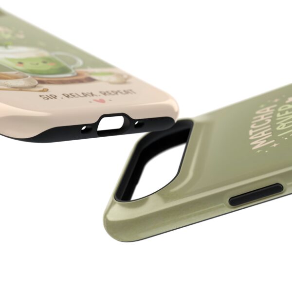 Matcha Lover Tough Phone Case – 'Sip. Relax. Repeat.' Cute Green Tea Protective Case