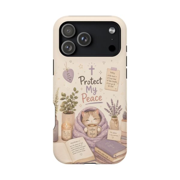8181968859743035840_2048-1.jpeg Protect My Peace Christian Phone Case | Cozy Faith Cat iPhone Cover | Christian Aesthetic Phone Case | Cute Bible Inspired Gift