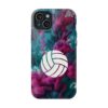 Volleyball Phone Case | Pink Blue Ink Art Sports Cover | Aesthetic Volleyball Player Gift | iPhone Case