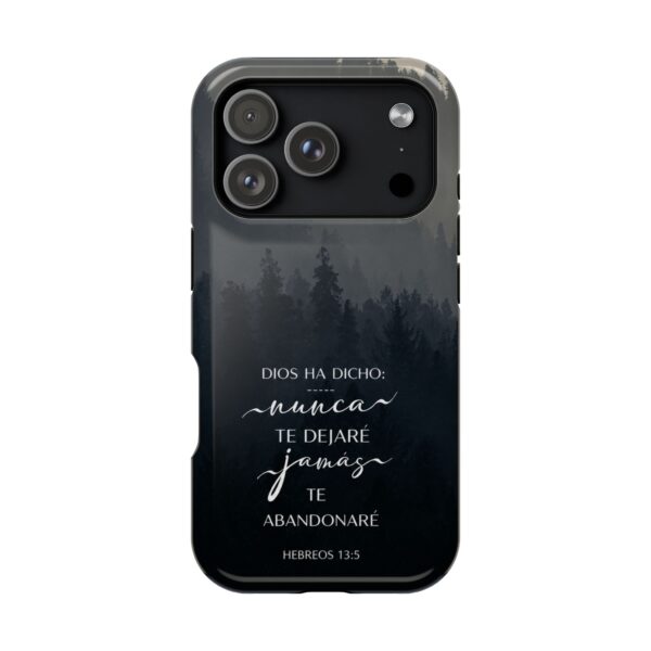 9200238592955578192_2048.jpeg Phone Case — 'Dios Ha Dicho: Nunca Te Dejaré' Christian Forest Protective Case